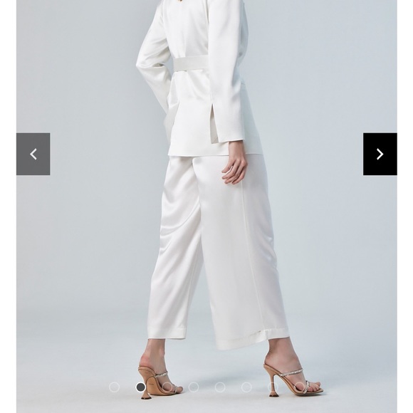 Silk Maison Pearl White Blazer Pant Set NWT - Picture 2 of 11
